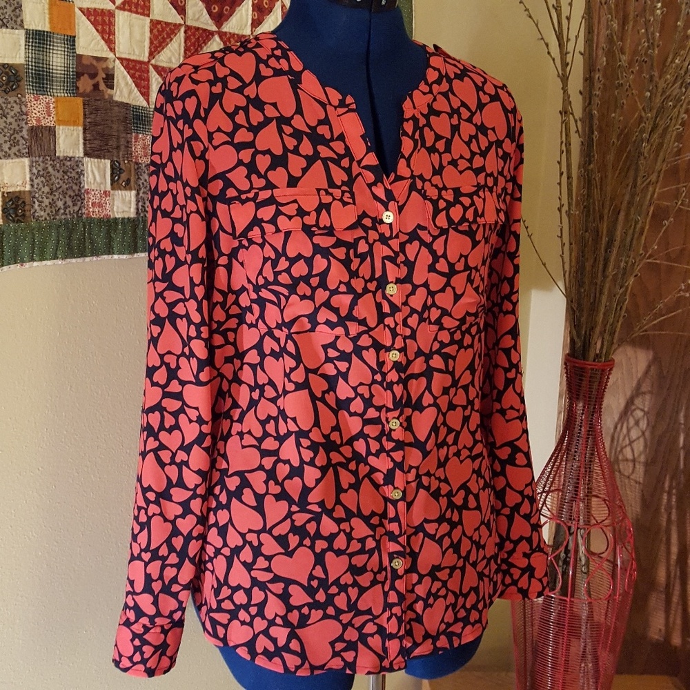 Heart Pattern Blouse - Picture 3 of 5